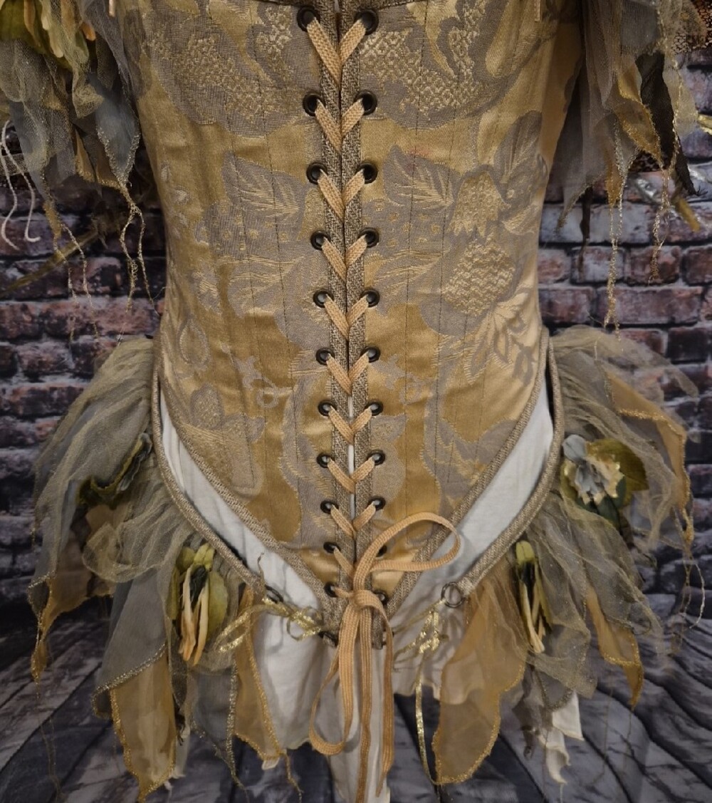 Moresca Gold and Cream Fairy Bodice/Corset Costume Dress - Picture 4 of 16